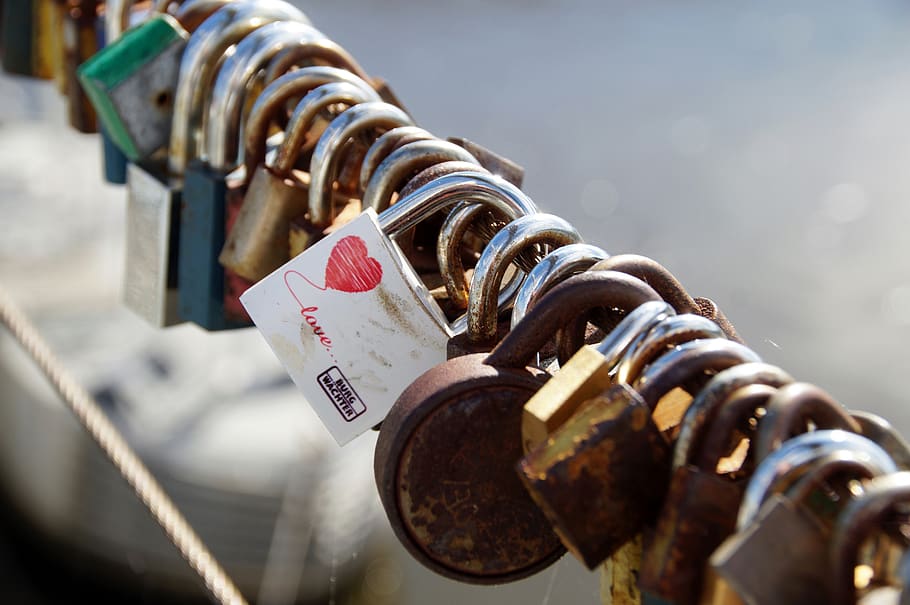 locks, padlocks, mansions, love, in love, river, friendship HD wallpaper