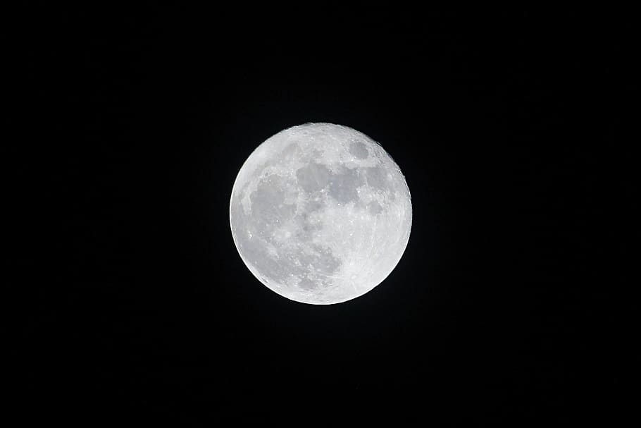 white, black, space, moon, night, astronomy, full moon, sky HD wallpaper