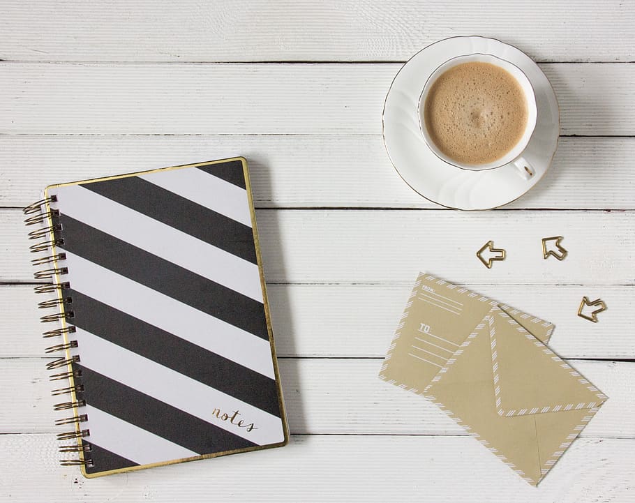 White Ceramic Teacup With Brown Liquid Inside, card, coffee, envelopes HD wallpaper