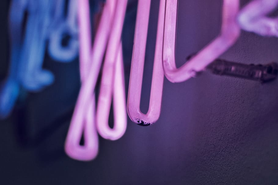 light, neon, neon sign, blue, lamp, wall, wallpaper, background HD wallpaper
