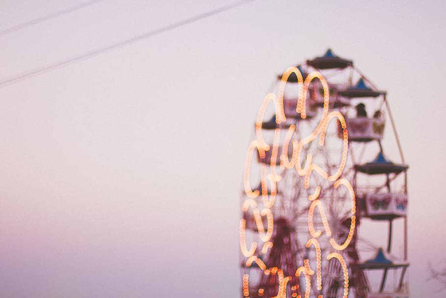 Selective Focus Photography of Ferris Wheel, blur, blurred, no people HD wallpaper