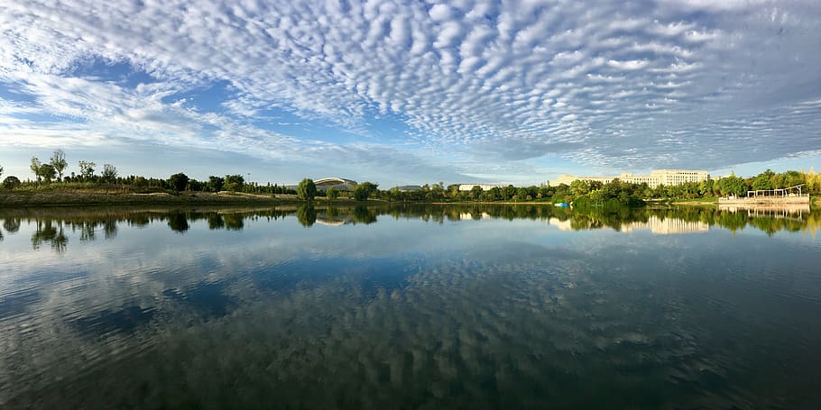 lake, cloud, reflection, water, sky, cloud - sky, tranquility HD wallpaper