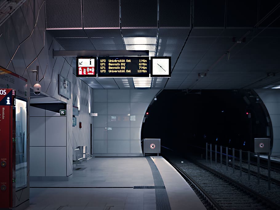Interior of Airport, architecture, dark, indoors, lights, metro HD wallpaper
