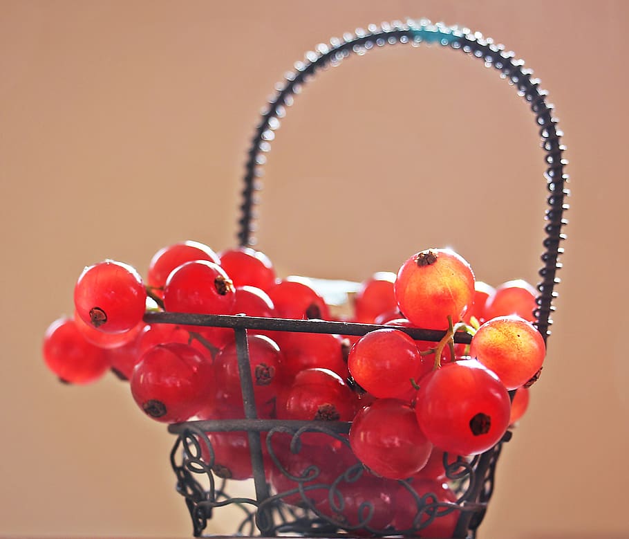 Red Cherries on Silver Metal Basket Photo, berries, berry, blur HD wallpaper