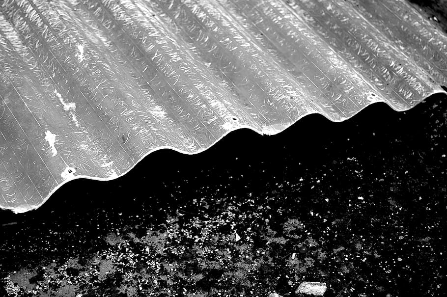 fiberglass, abstract, black and white, corrugation, corrugated