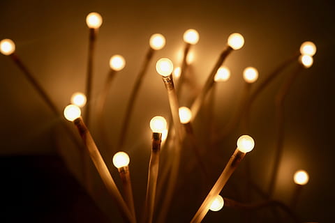 white lights, fire, candle, flame, microphone, electrical device HD wallpaper