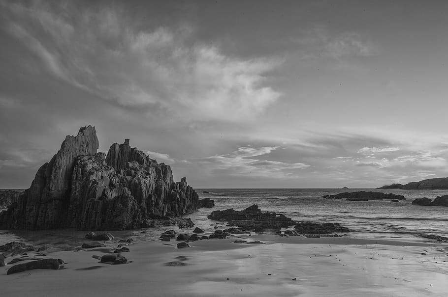 spain, playa mixota, beach, clouds, sunrise, sky, water, sea HD wallpaper