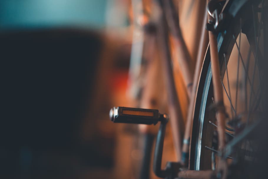 Selective Focus Photography of Bike Pedal, bicycle, blur, close-up HD wallpaper