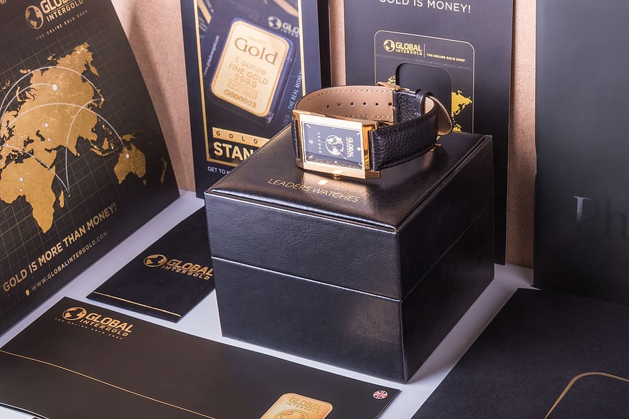gift, box, black, watch, brochure, indoors, no people, text HD wallpaper
