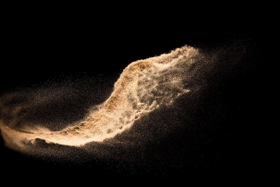 sand, dust, explosion, background, black, isolated, dirty, powder, HD wallpaper