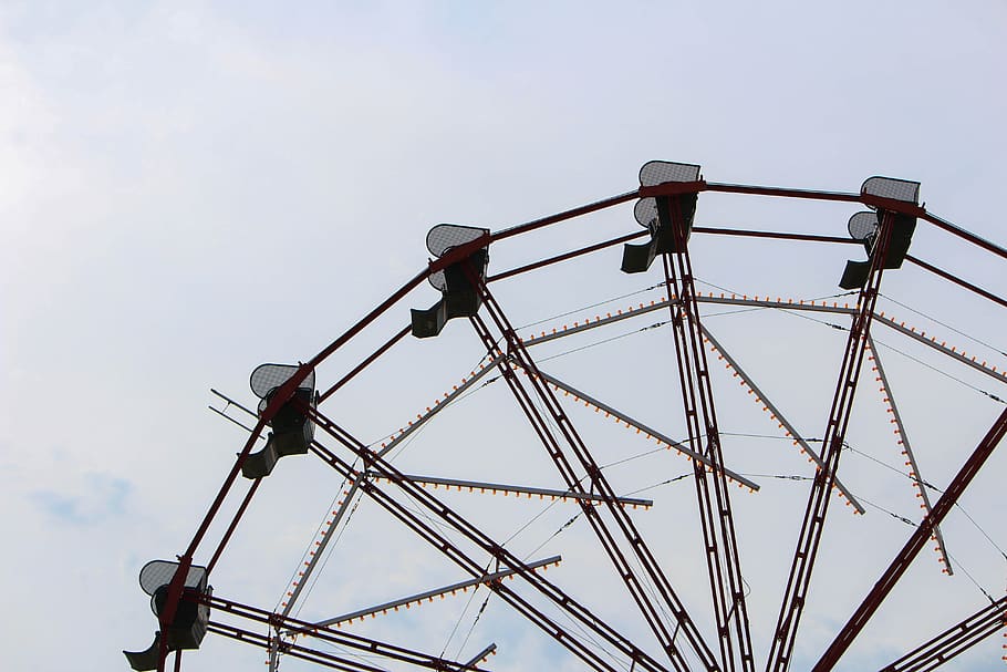 ferris wheel, high, fun, fair, fairground, attraction, sky HD wallpaper