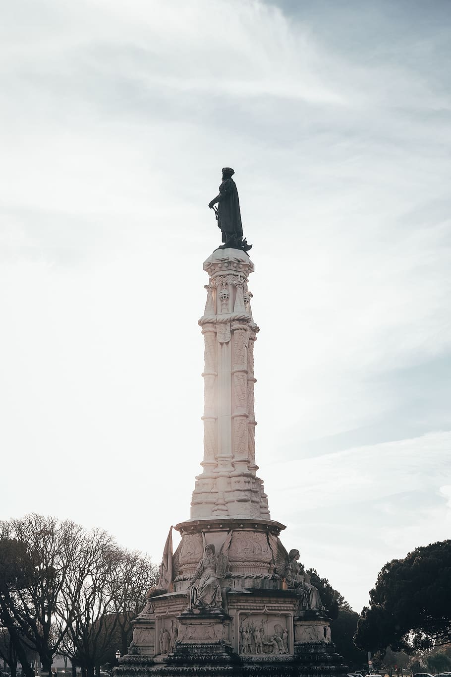 monument, praça afonso de albuquerque, portugal, lisboa, human, HD wallpaper