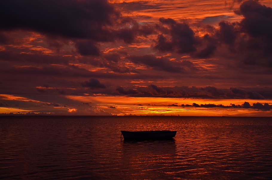 mauritius, baie du cap, dawn, clouds, sea, ocean, georgeous HD wallpaper
