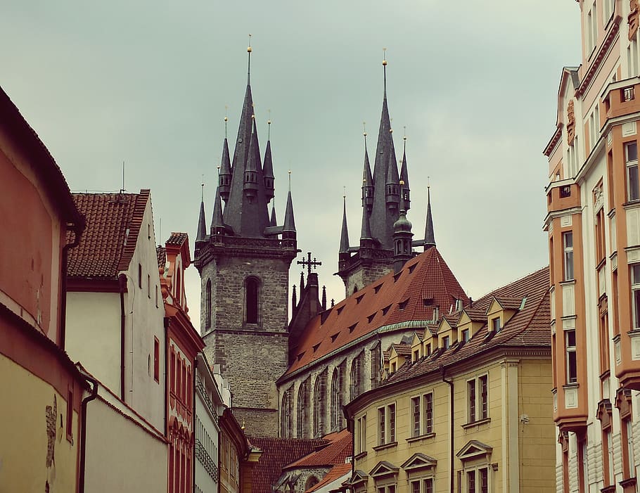 czech republic, church of our lady before týn, prague, old town, HD wallpaper