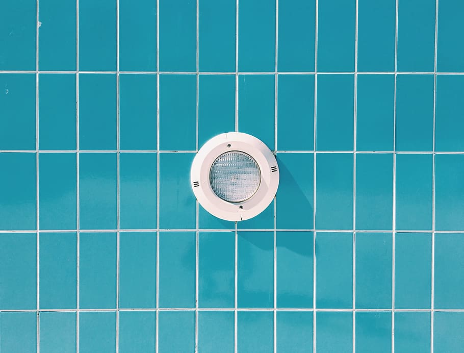 round white cordless device on blue surface, turquoise, pool HD wallpaper