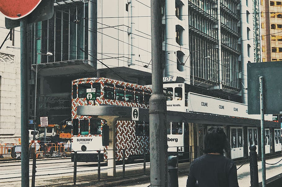 man standing near train, person, human, cable car, transportation HD wallpaper
