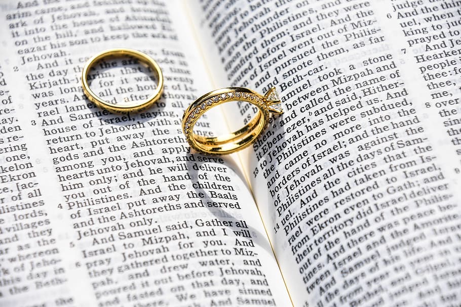 wedding, marriage, ring, bible, catholic, love, intimate, verses HD wallpaper