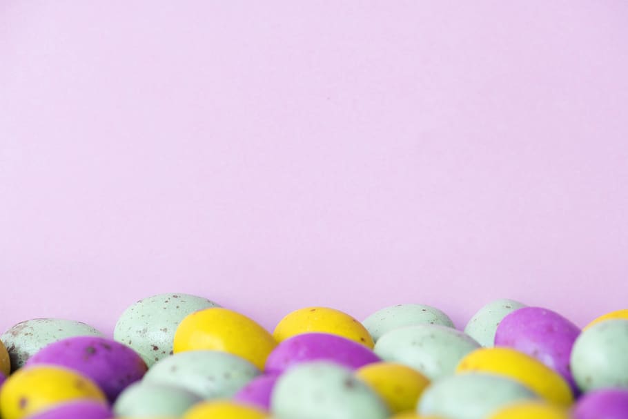 Assorted-color Decors, bright, candies, chocolate egg, close-up, HD wallpaper