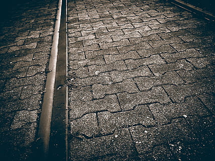 High Angle View of Cobblestone Street, abandoned, broken, dark HD wallpaper