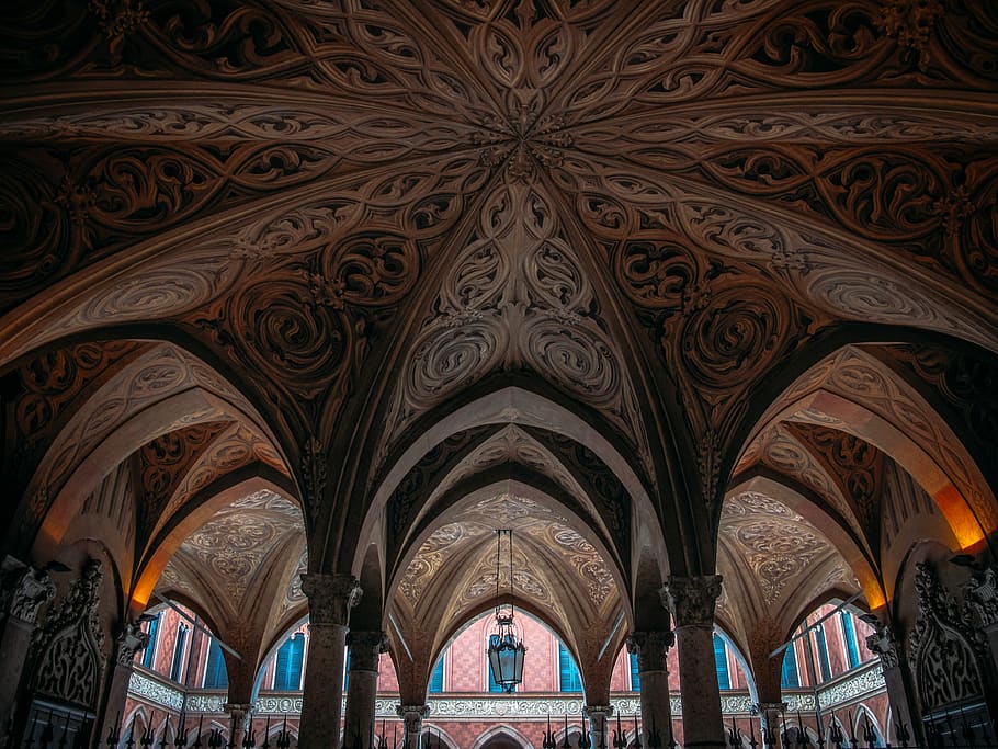 Photo Of Ceiling, arches, architecture, building, design, indoors HD wallpaper