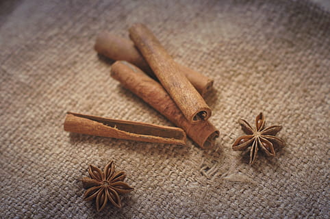 cinnamon, spices, anise, aroma, food, decoration, brown, kitchen HD wallpaper