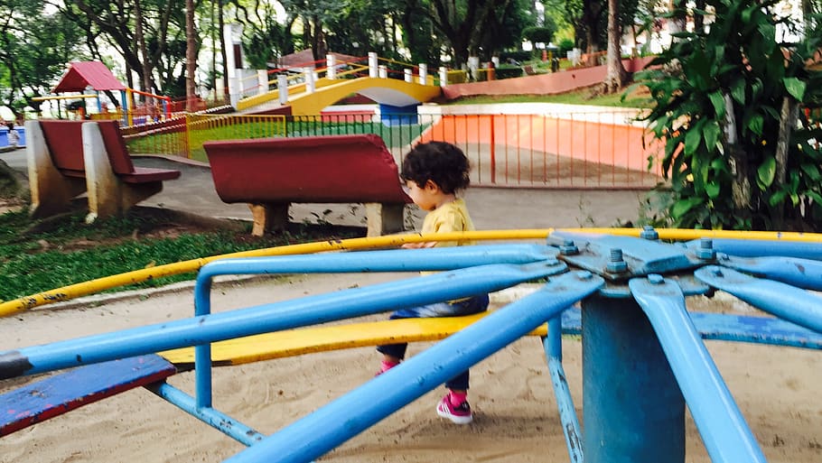 são paulo, brasil, little girl, playground, day, childhood, HD wallpaper