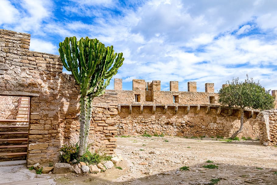 mallorca, capdepera, castle, architecture, antiquity, old, stone HD wallpaper