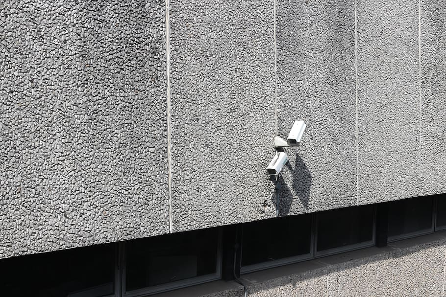 bullet security camera on concrete wall, built structure, architecture HD wallpaper