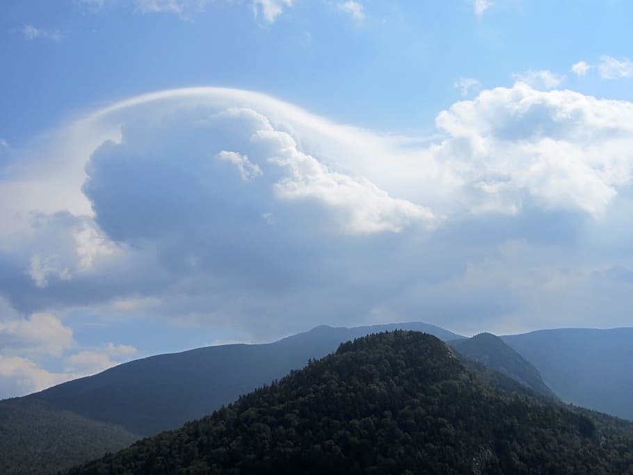 Bird's Eye View Photography of Green Mountain, clouds, mountains HD wallpaper