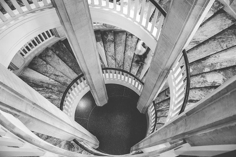stair, castle, walking, architecture, built structure, spiral HD wallpaper