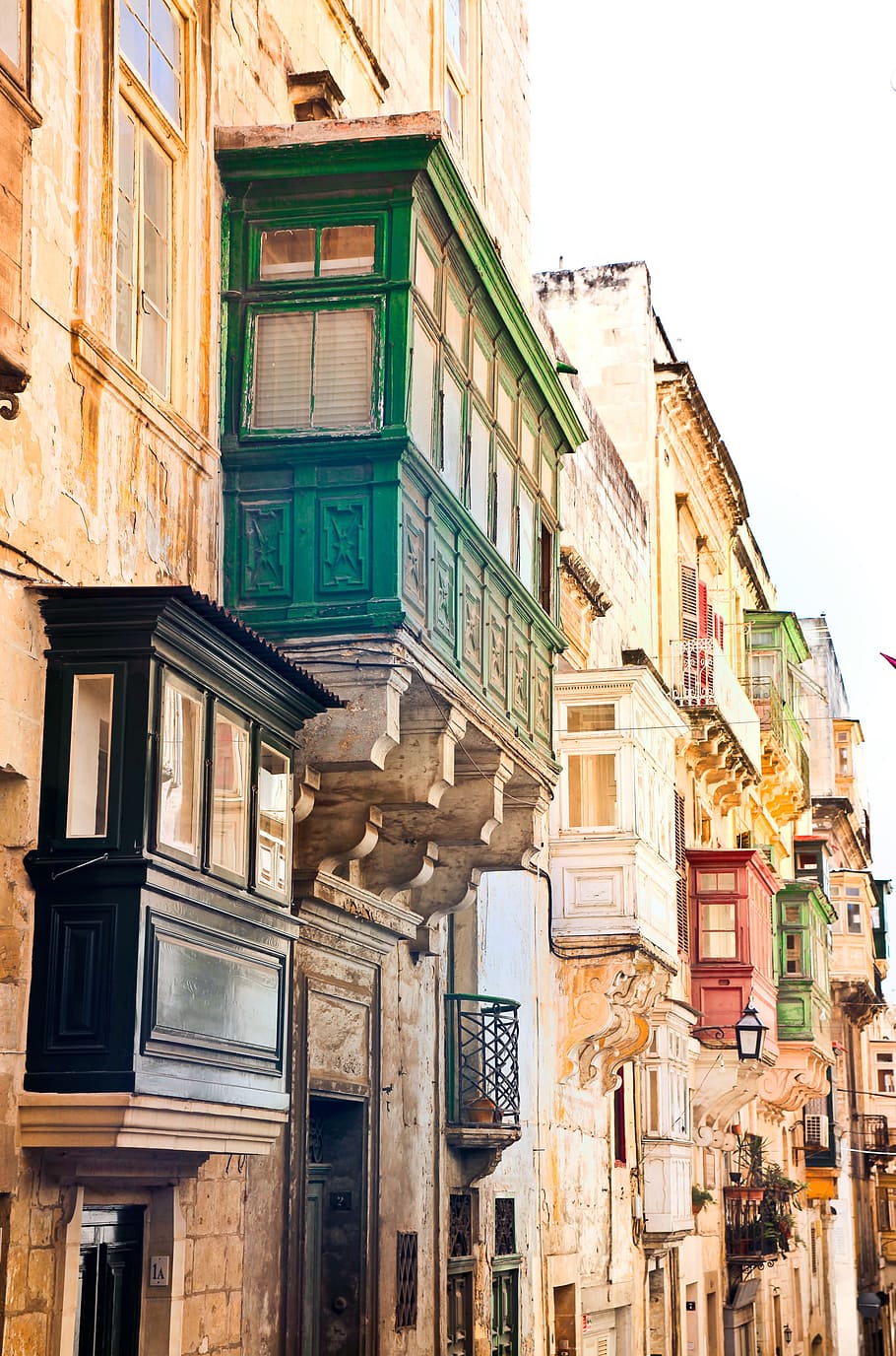View of Bow Windows in Valletta, Malta, europe, island, landscape