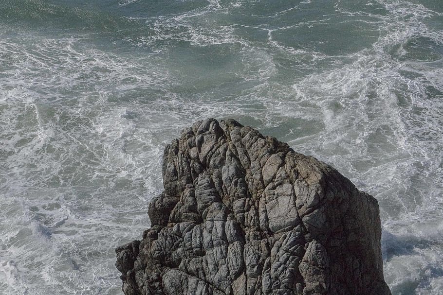 rock, promontory, water, ocean, sea, outdoors, nature, bodega head, HD wallpaper