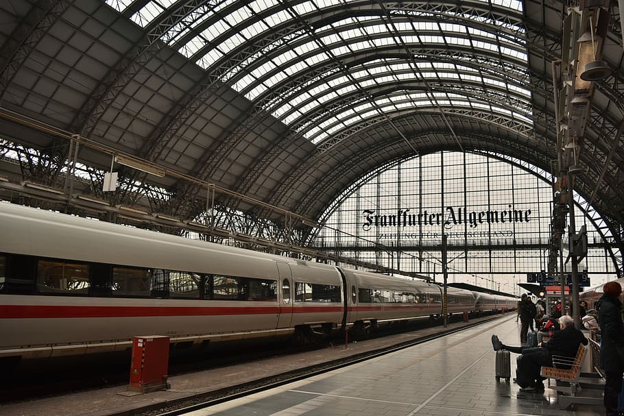 germany, train station, frankfurt, frankfurt bahnhof, public transportation, HD wallpaper