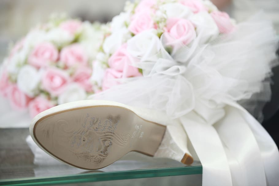 wedding, bridal, shoes, article, to write, luck, marriage, romantic HD wallpaper