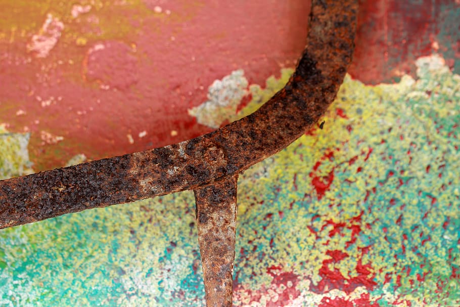 rust, decay, rusty, colour, shapes, design, curves, abstract HD wallpaper