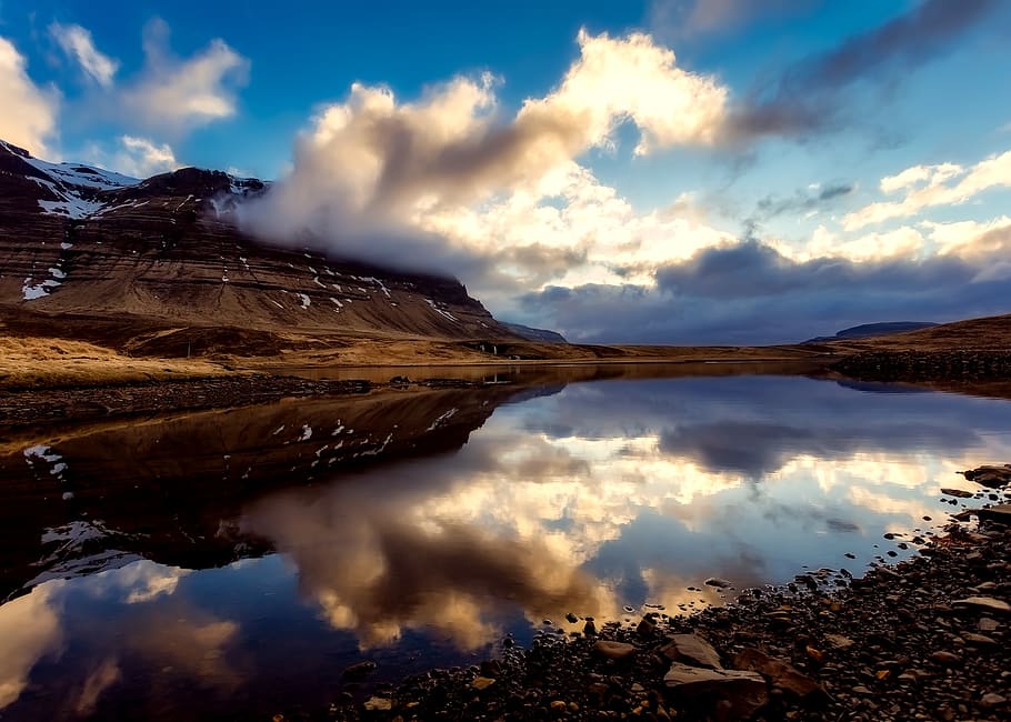 Landscape of Mountain, clouds, country, dawn, dramatic, evening HD wallpaper