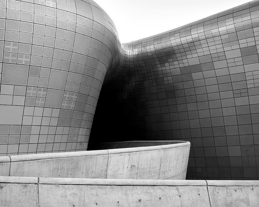 gray concrete building, architecture, south korea, dongdaemun design plaza HD wallpaper