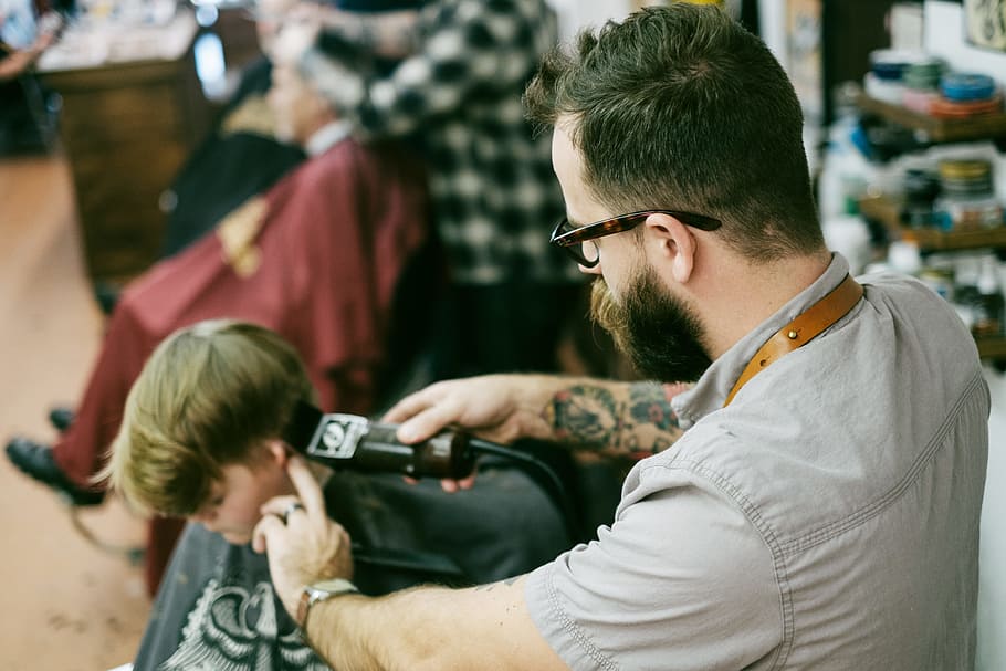 HD wallpaper: man shaving the boy's hair, barbershop, haircut, child,  children haircut | Wallpaper Flare