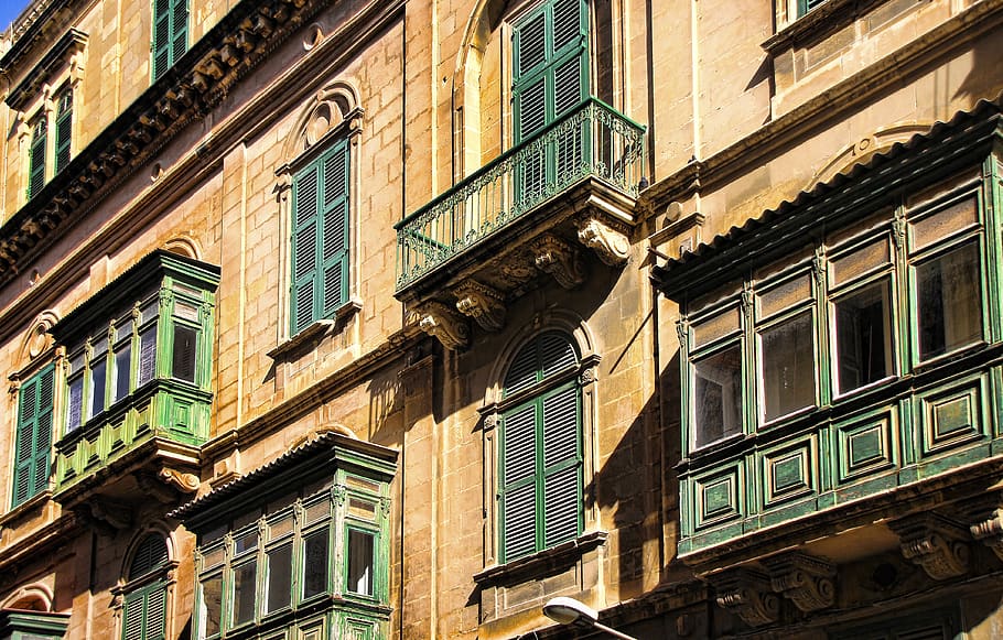 malta, balcony, facade, bowever, building, house, architecture HD wallpaper