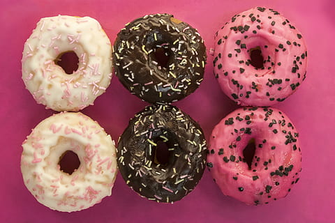 donut, mini donut, small, round, cake, torus, glaze, fat-sugar mixture HD wallpaper