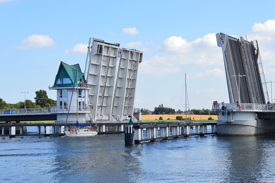 kappeln, schlei, bascule bridge, water, mecklenburg, transit HD wallpaper