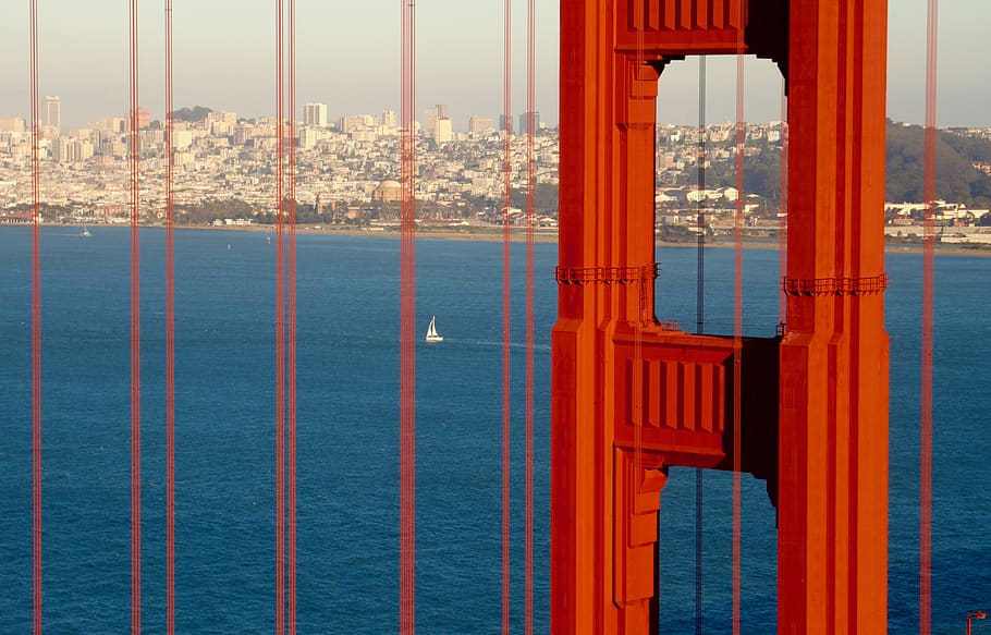 united states, mill valley, golden gate bridge vista point, HD wallpaper