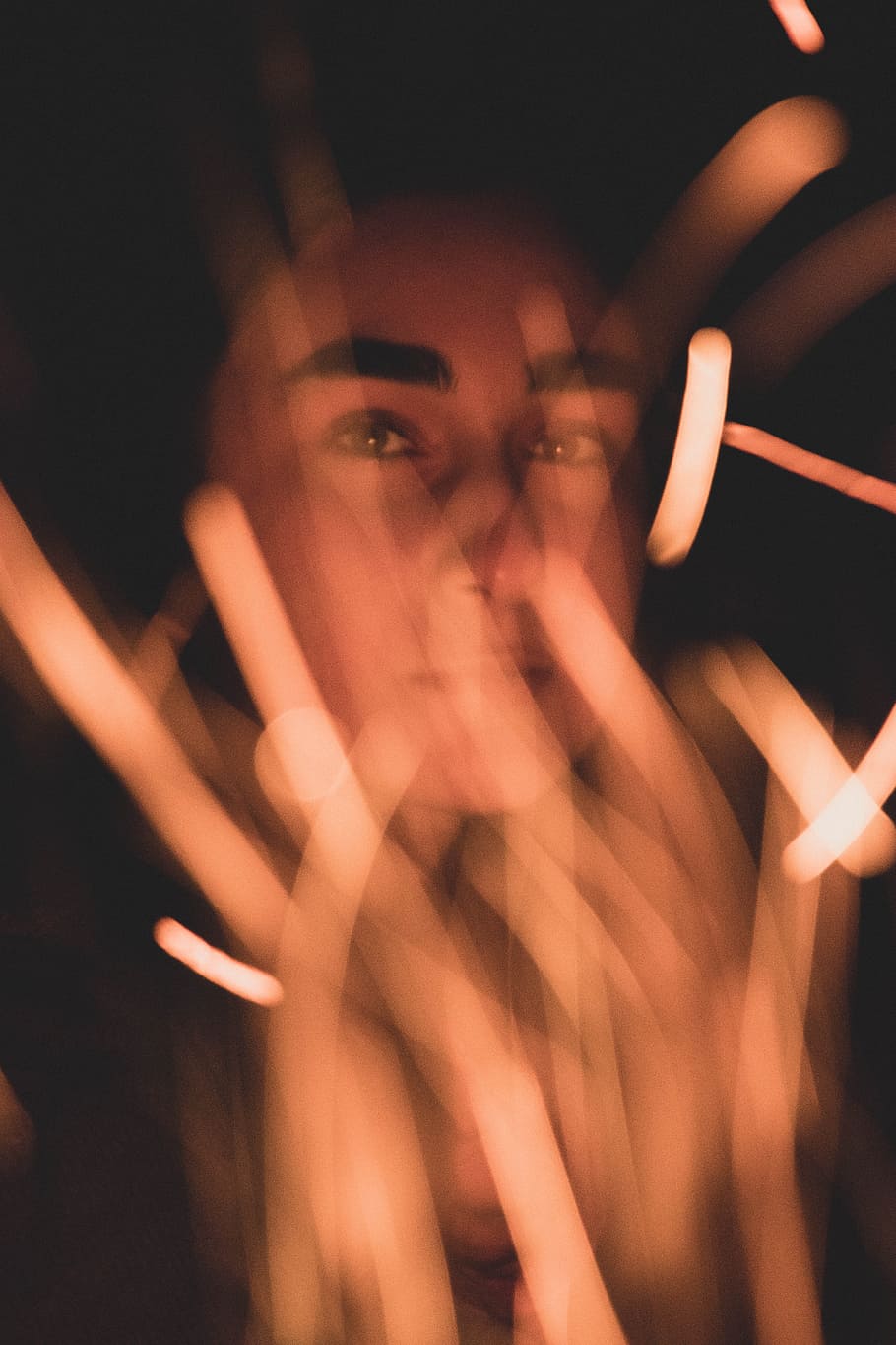 face, eyebrow, spark, fire, bonfire, summer, portrait, girl HD wallpaper