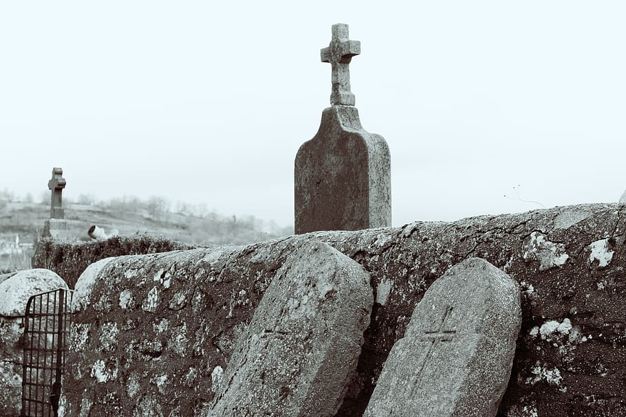 Cementery, sky, nature, no people, day, cold temperature, winter HD wallpaper