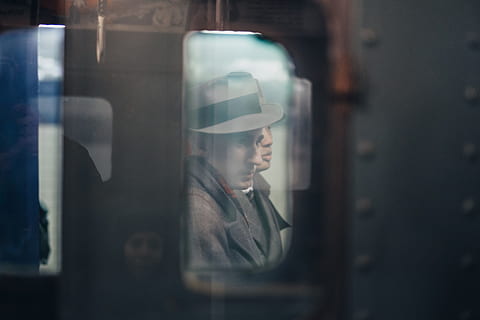 Time capsule, person, window, hat, fedora, face, subway, street photography HD wallpaper