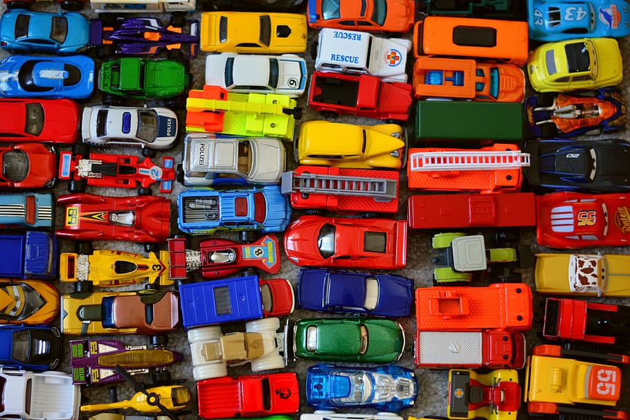 autos, toy cars, play, vehicles, parking, toys, model cars, HD wallpaper
