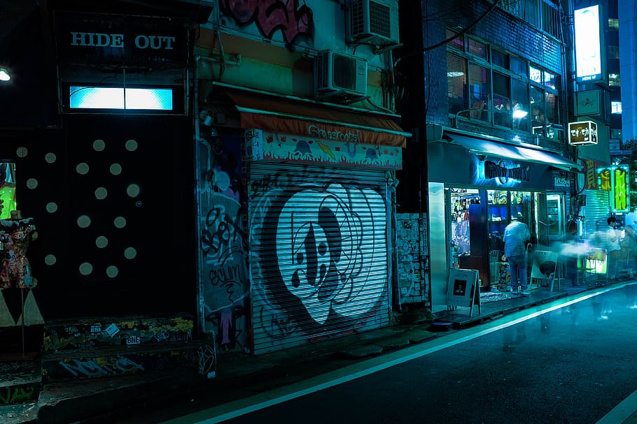 japan, shibuya, night, tokyo, dark, quiet, nightlife, future, HD wallpaper