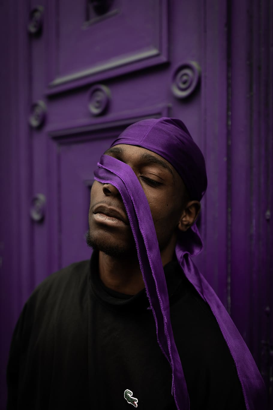 man in purple cap, one person, clothing, front view, portrait HD wallpaper
