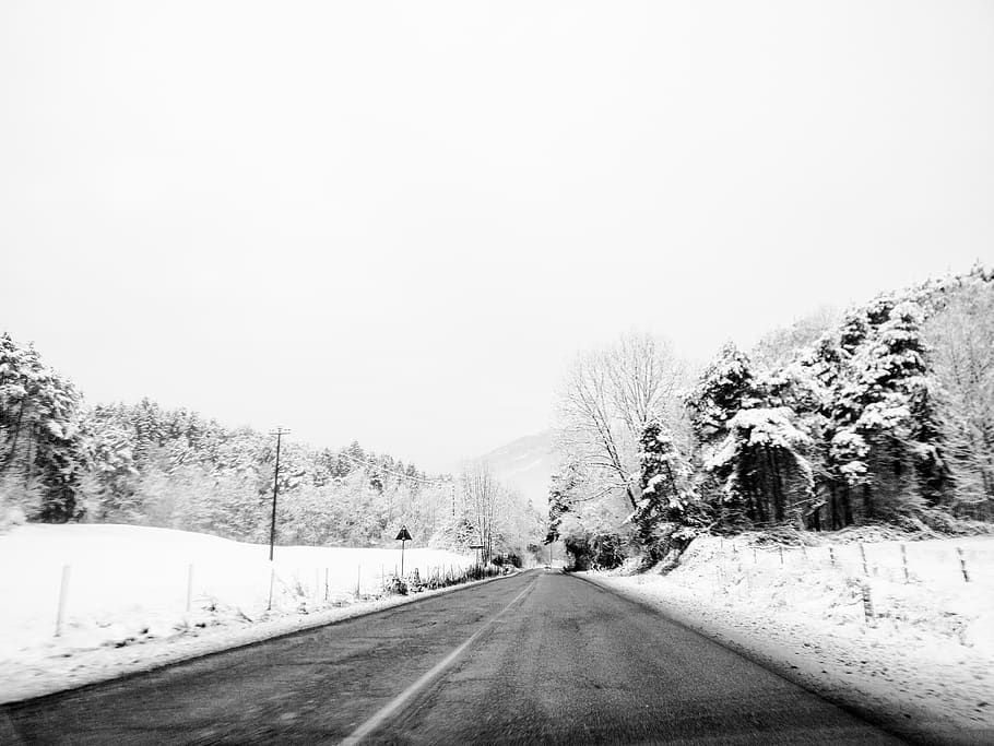 clusone, colder, focus, winter, road, snow, transportation HD wallpaper