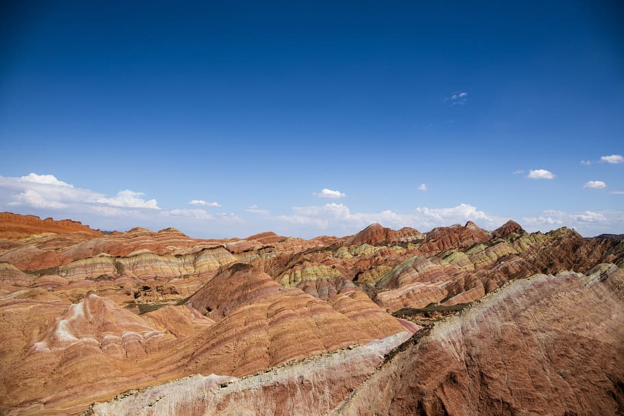 desert, danxia, landscape, mountain, canyon, earth, zhangye HD wallpaper